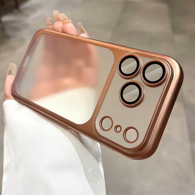 Luxury Matte Hard PC Ultra Slim Case for iPhone 17 Pro Max 17Pro ProMax Plating Camera Film Protector Frosted Shockproof Cover