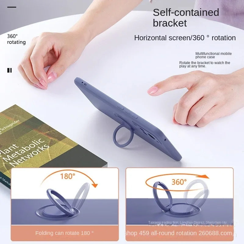 Magnetic Silicone Strap Ring Phone Case for Samsung Galaxy S25 S24 Ultra S23 S22 Plus Cover