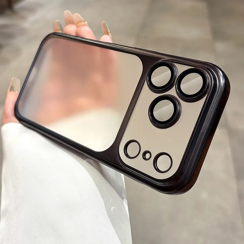 Luxury Matte Hard PC Ultra Slim Case for iPhone 17 Pro Max 17Pro ProMax Plating Camera Film Protector Frosted Shockproof Cover