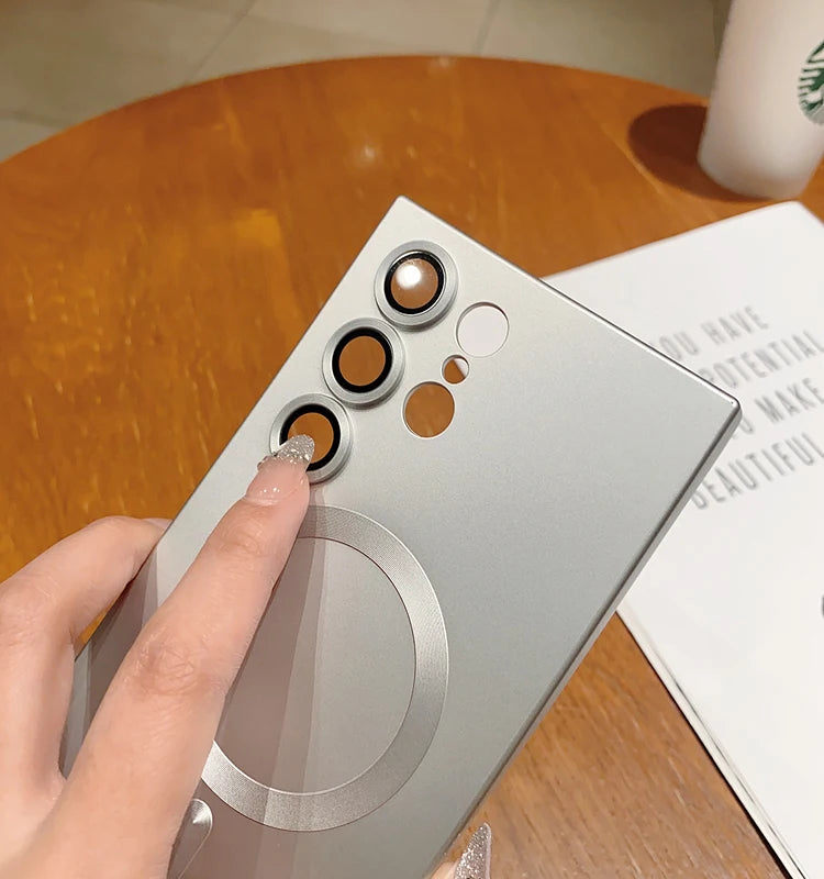 Luxury For Magsafe Magnetic Case For Samsung Galaxy S25 S24 S23 S22 Ultra Plus S21 S20 FE Note 20 Soft TPU Cover