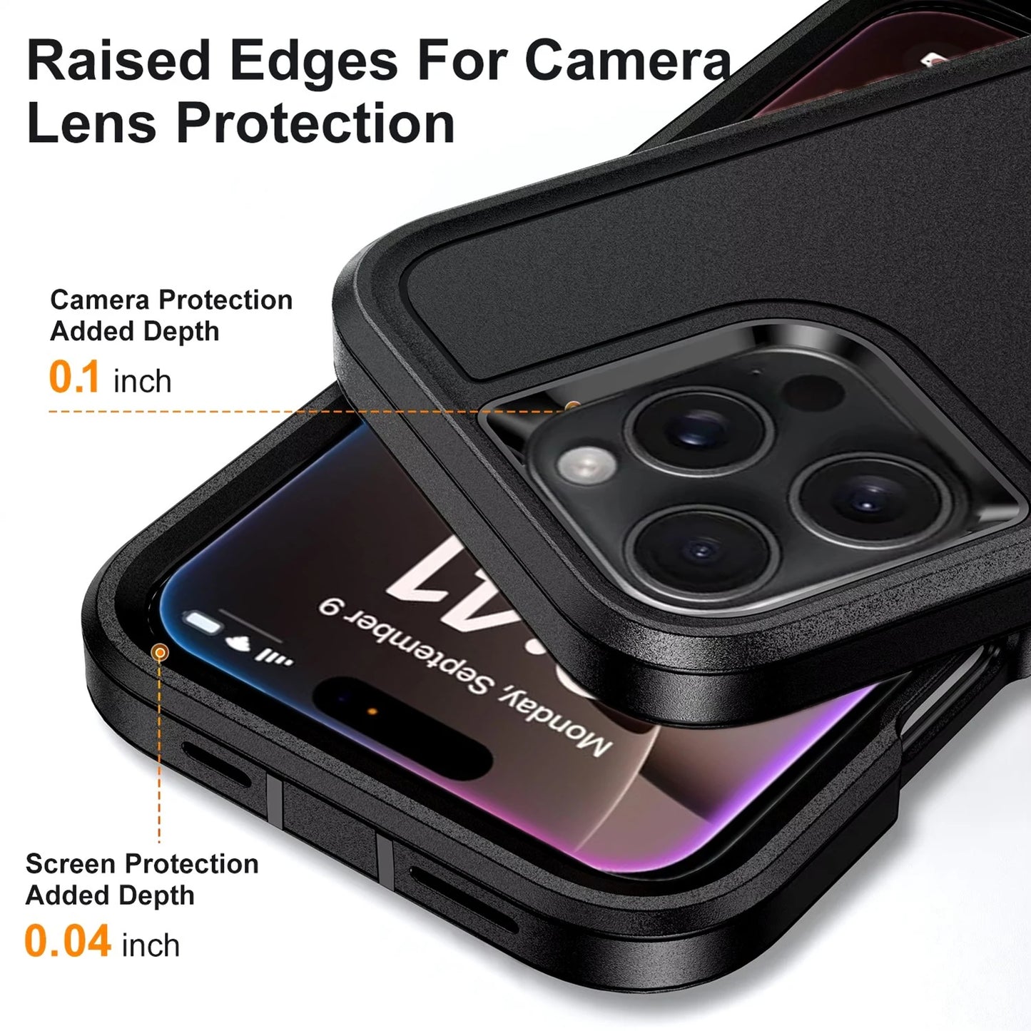 3IN1 Hybrid Military Anti-Shock Strong Case For iPhone 17 16 Pro Max 15 Plus 16E 17 Air PC Hard Holder Phone Cover