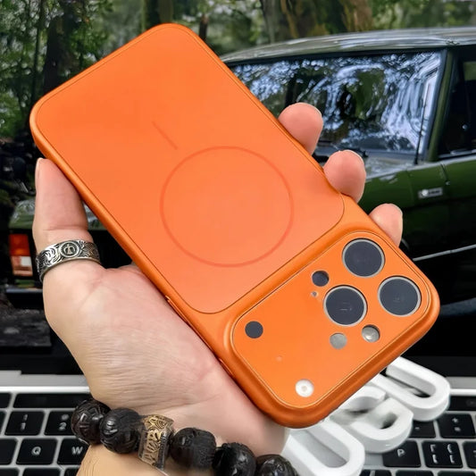 Original Glass Nano Matte Lens Protect Phone Case For iPhone 17 Air 16 15 14 13 Pro Max 17 Pro For Magsafe Wireless Charge Funda