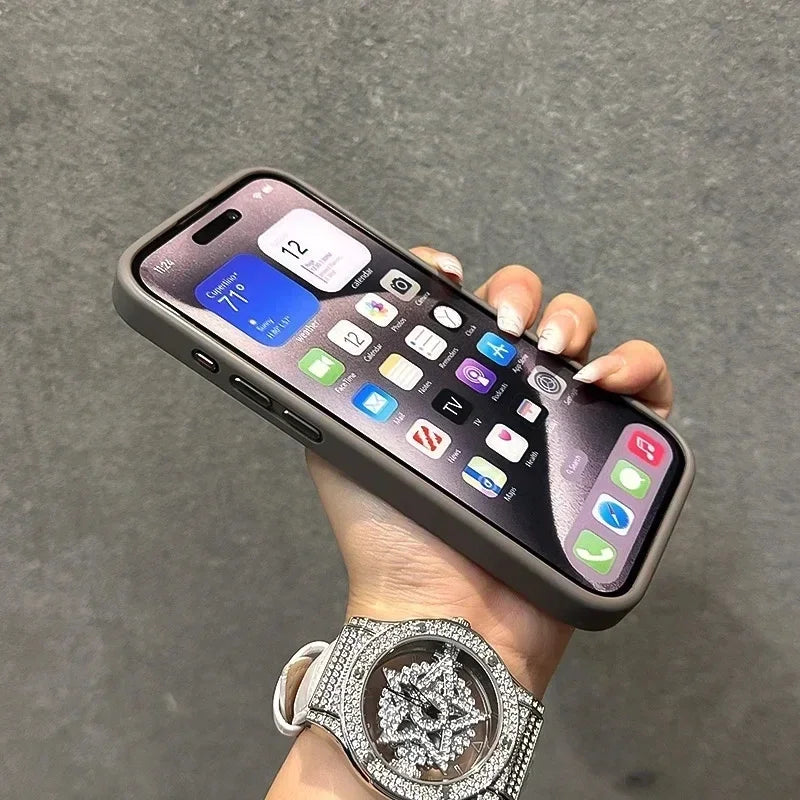 Luxury Magnetic Shockproof Phone Case For iPhone 16 15 17 Pro Max Stand Glass Lens Protector Cover