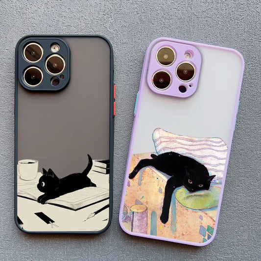 Funny Cat Daily Life Phone Case For iPhone Case 14 Pro Max 16 15 Pro Max Shockproof Covers