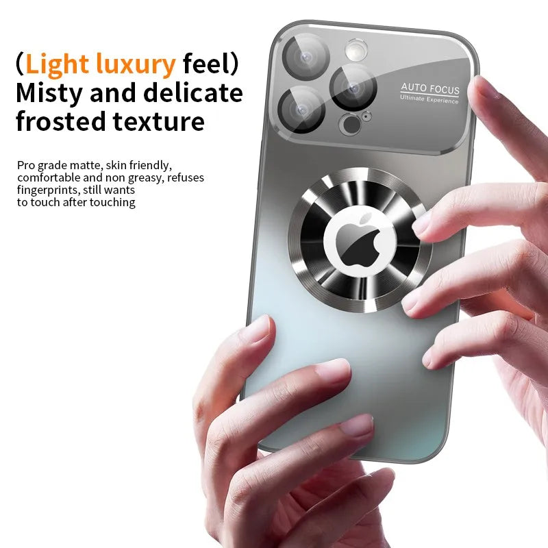 Fashionable Large Window Magsafe Wireless Charging Case ,For iPhone 11 12 13 14 15 16 Pro Max, With Lens Protector