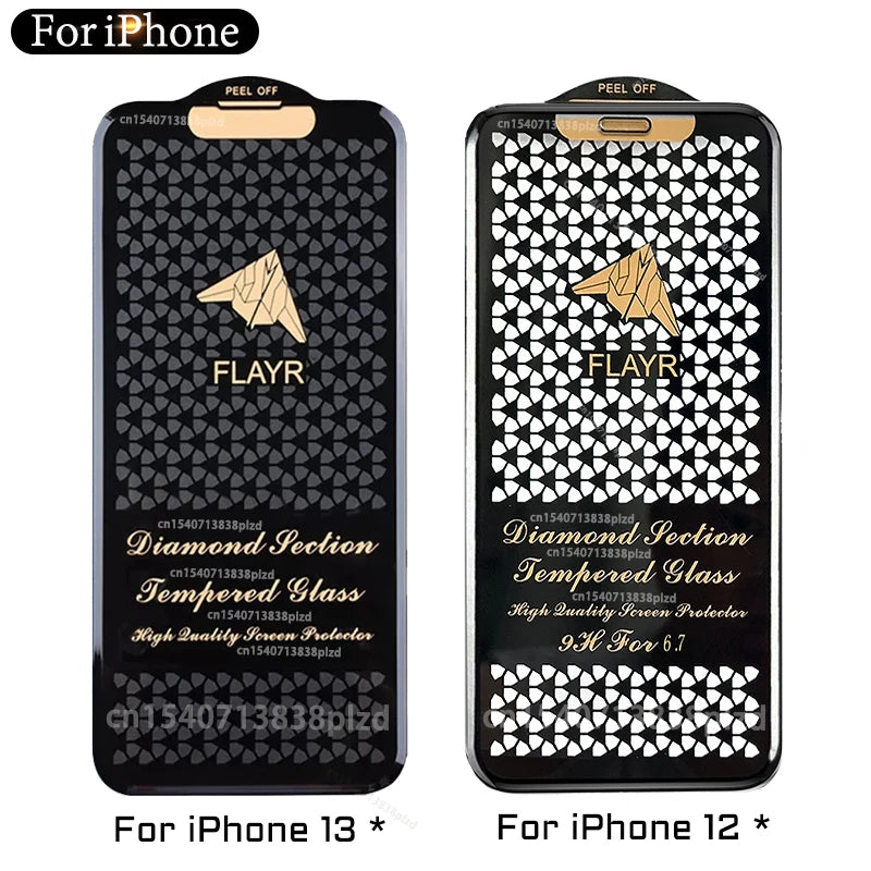 Cut Edge Luxury Tempered Glass – Full-Cover Screen Protector for iPhone 11–17 / Pro Max / Air