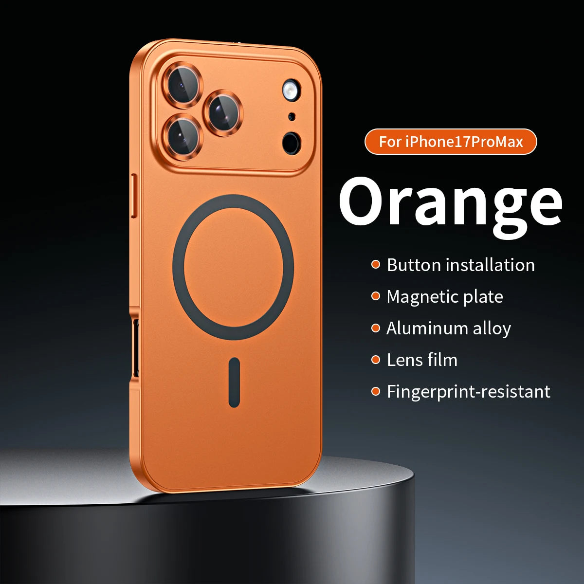 Fashion Aluminum Metal Magnetic Case For iPhone16 17 Pro Max 15Pro Magsafe Wireless Charging Glass Lens Backboard Cover