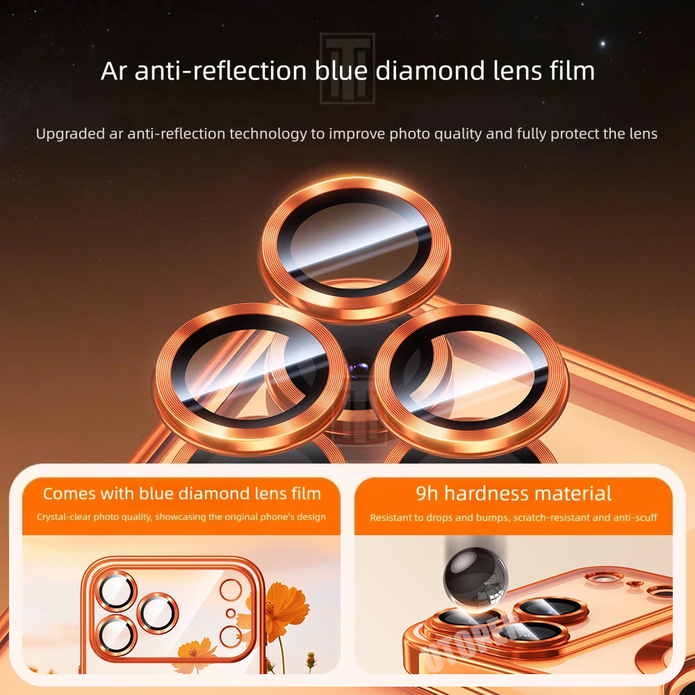 Lightweight Soft TPU Plating Case for iPhone 17 pro max 17 Air 16 15 14 13 12 11 Pro Max Plus Maga safe Magnetic Lens Protect Clear Cover