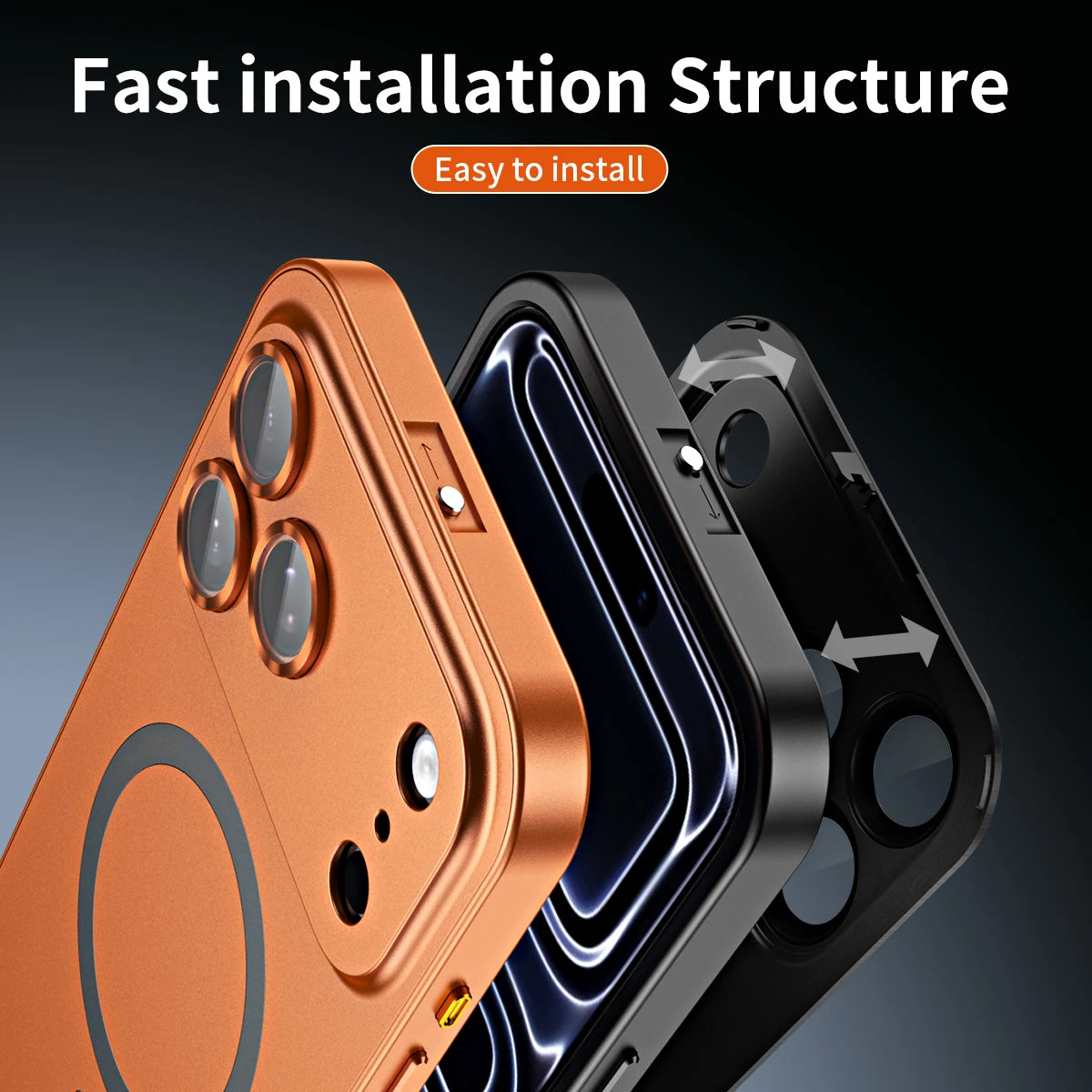Fashion Aluminum Metal Magnetic Case For iPhone16 17 Pro Max 15Pro Magsafe Wireless Charging Glass Lens Backboard Cover