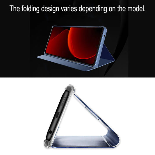 Full Protection Mirror Flip Bracket Phone Case For iPhone 16 17 Air 15 14 Plus 13 12 11 17 Pro Max 7 8 16E Shockproof Back Cover