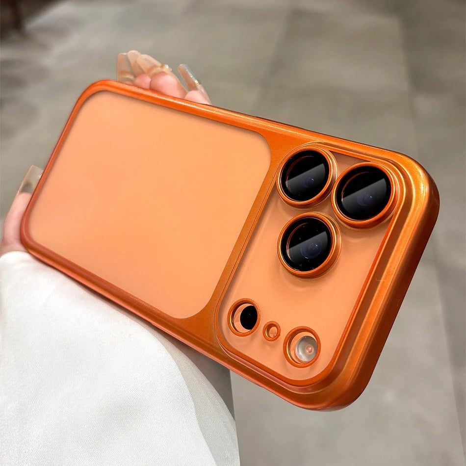 Luxury Matte Hard PC Ultra Slim Case for iPhone 17 Pro Max 17Pro ProMax Plating Camera Film Protector Frosted Shockproof Cover