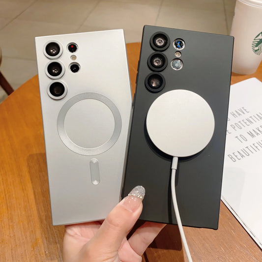 Luxury For Magsafe Magnetic Case For Samsung Galaxy S25 S24 S23 S22 Ultra Plus S21 S20 FE Note 20 Soft TPU Cover