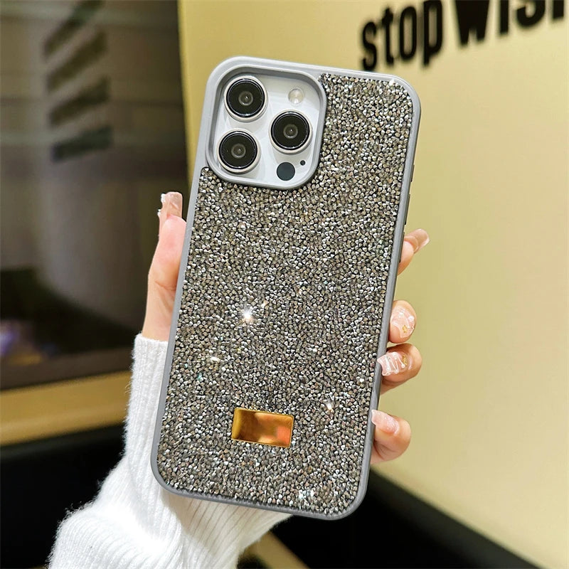 Luxury Shiny Diamond Phone Case For iPhone 17 16 15 Pro Max Plus 17Air 16E Star Diamond Soft Rubber Protective Cover