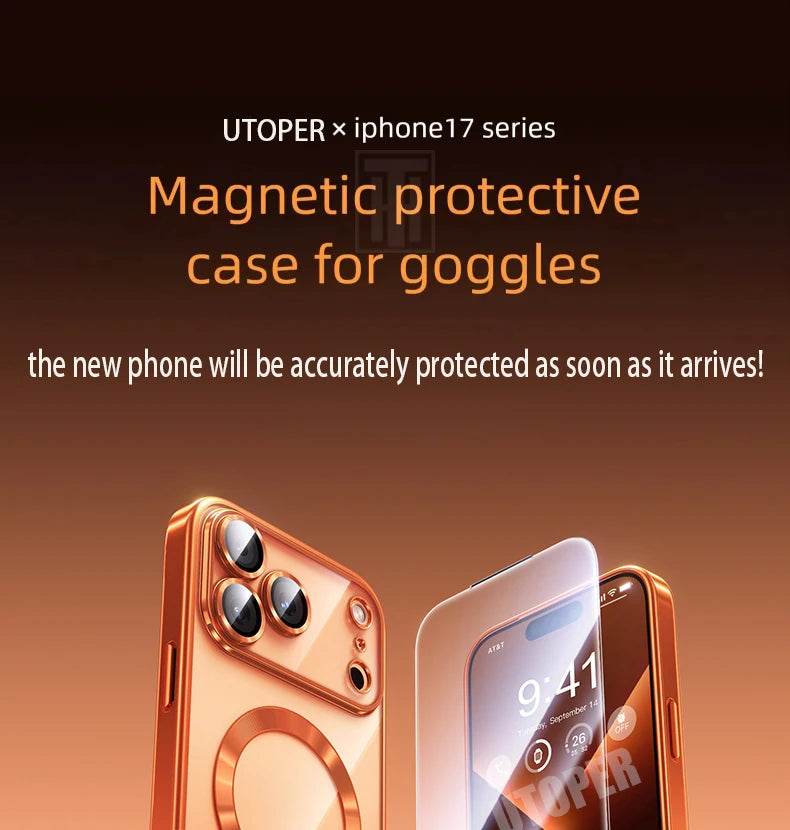 Lightweight Soft TPU Plating Case for iPhone 17 pro max 17 Air 16 15 14 13 12 11 Pro Max Plus Maga safe Magnetic Lens Protect Clear Cover