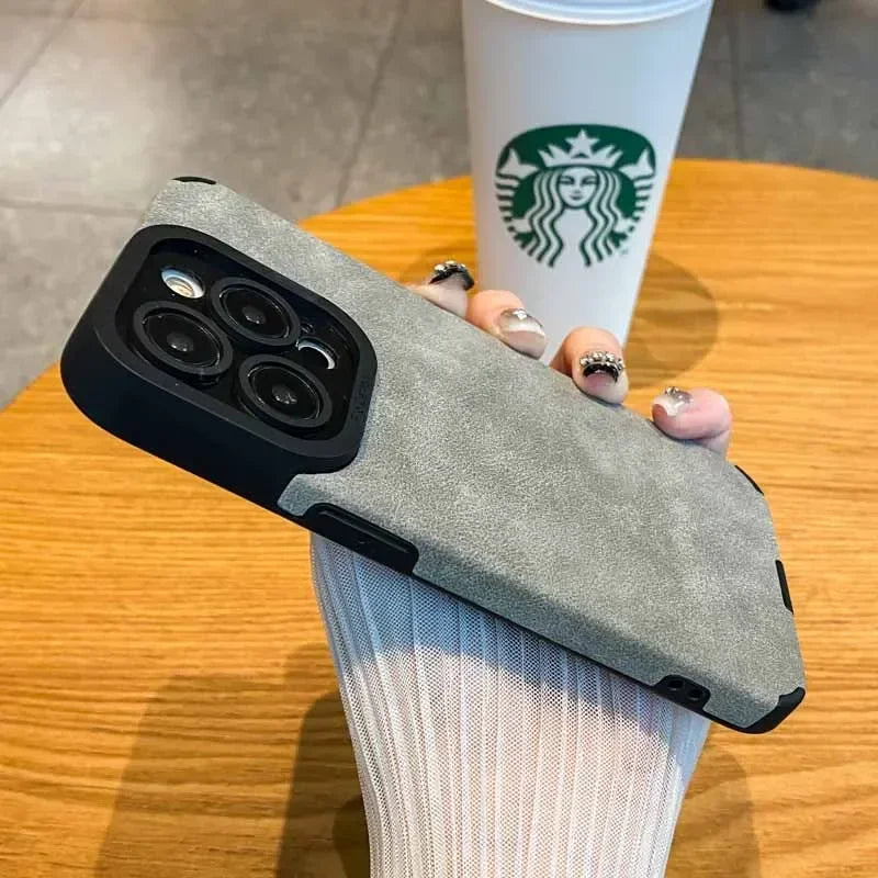 Fashion Phone Case For iPhone 15 14 13 12 11 Pro Max Fur Leather Full Lens Protection Cases Cover