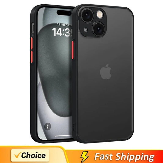 Matte Phone Case For iPhone 14 13 12 15 Pro Max Mini Luxury Soft Silicone Shockproof Case For iPhone 11 XS MAX X XR