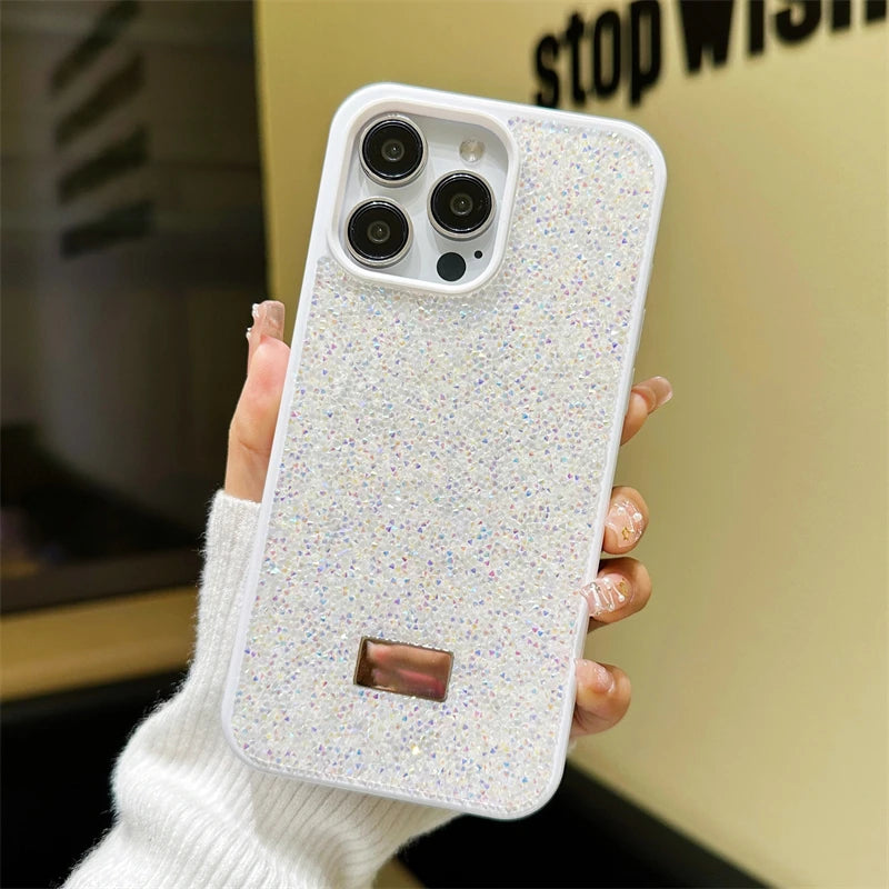 Luxury Shiny Diamond Phone Case For iPhone 17 16 15 Pro Max Plus 17Air 16E Star Diamond Soft Rubber Protective Cover
