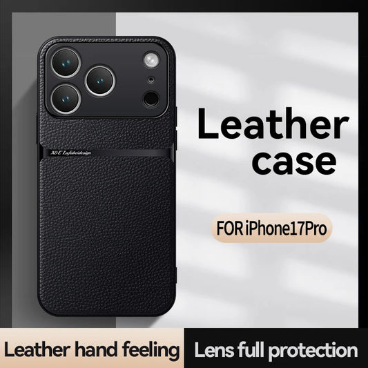 Magnetic Leather Phone Case For iPhone 17 16 13 12 11 Pro Max Cases For iPhone 17 Air 15 14 Pro Max 16 Plus Lens Protector Cover