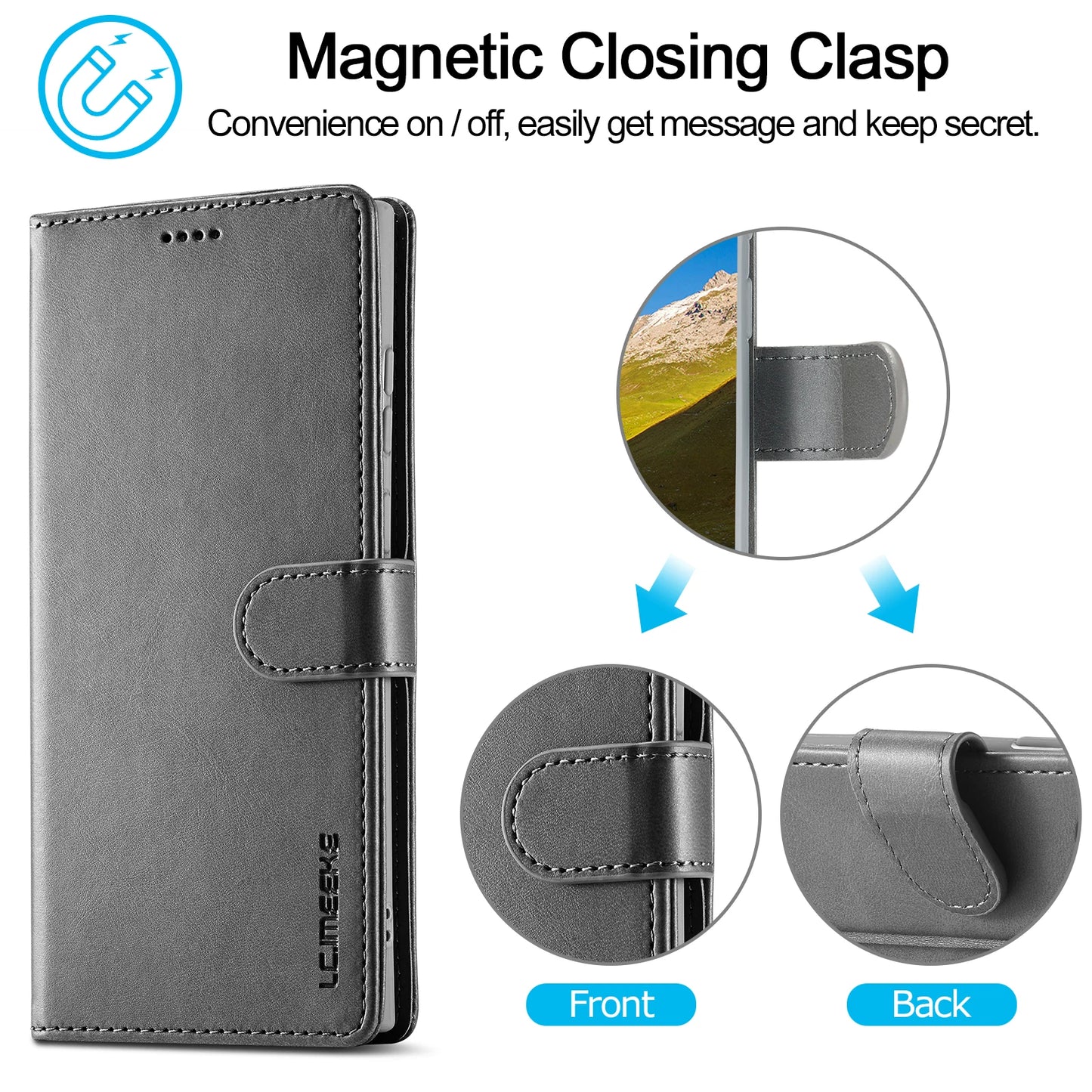 Leather Wallet Case For Samsung Galaxy S25 S24 S23 S22 Ultra S21 S20 FE S10 S9 Plus Note20 10 Plus Business Flip Card Cover