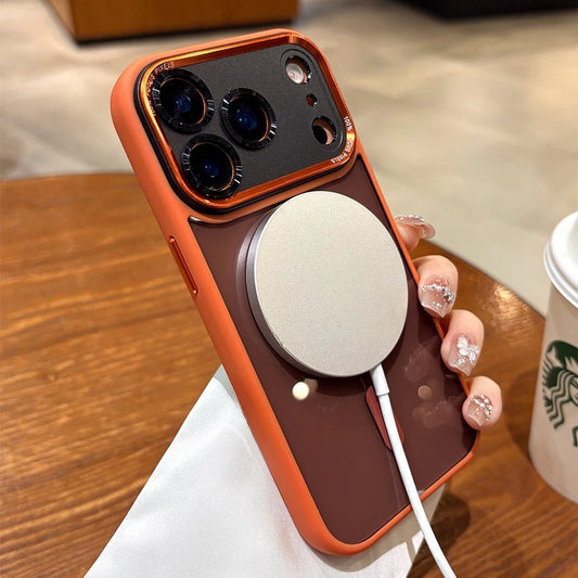 Business Transparent Magsafe Case for iPhone 17 16 15 Pro Max Plating Camera Protection Cover for iPhone 17 Air