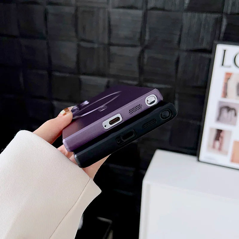 Luxury Magsafe Magnetic Wireless Charging Phone Case For Samsung S24 Ultra S23 S22 S21 S25 Ultra Note 20 Ultra Plus Bumper Cover
