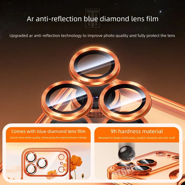 Lightweight Soft TPU Plating Case for iPhone 17 pro max 17 Air 16 15 14 13 12 11 Pro Max Plus Maga safe Magnetic Lens Protect Clear Cover