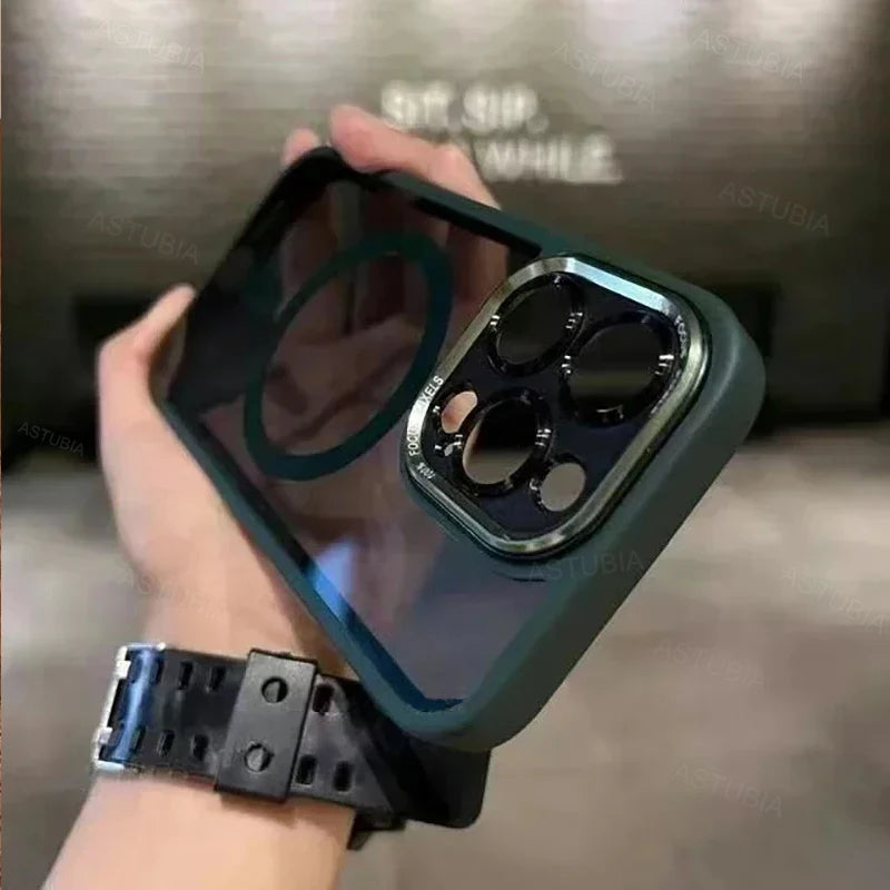Luxury Magnetic Metal Lens Bumper Protection Case For iPhone 17 Air 16 15 Pro Max Plus Wireless Charge Hard Cover