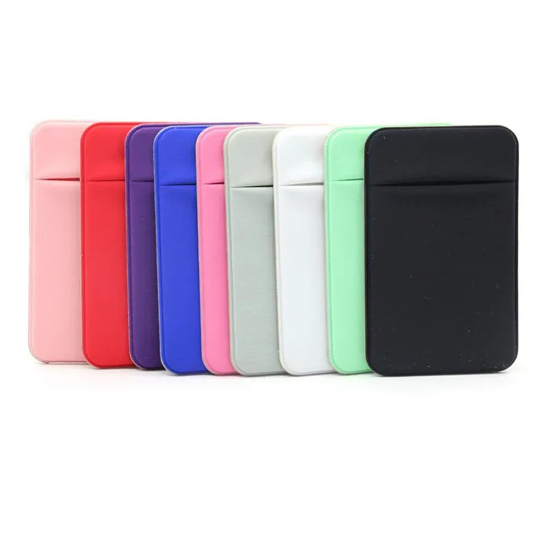 1PC Fashion Elastic Cloth Phone Card Holder | Mobile Wallet Case with Adhesive Sticker for Credit & ID Cards