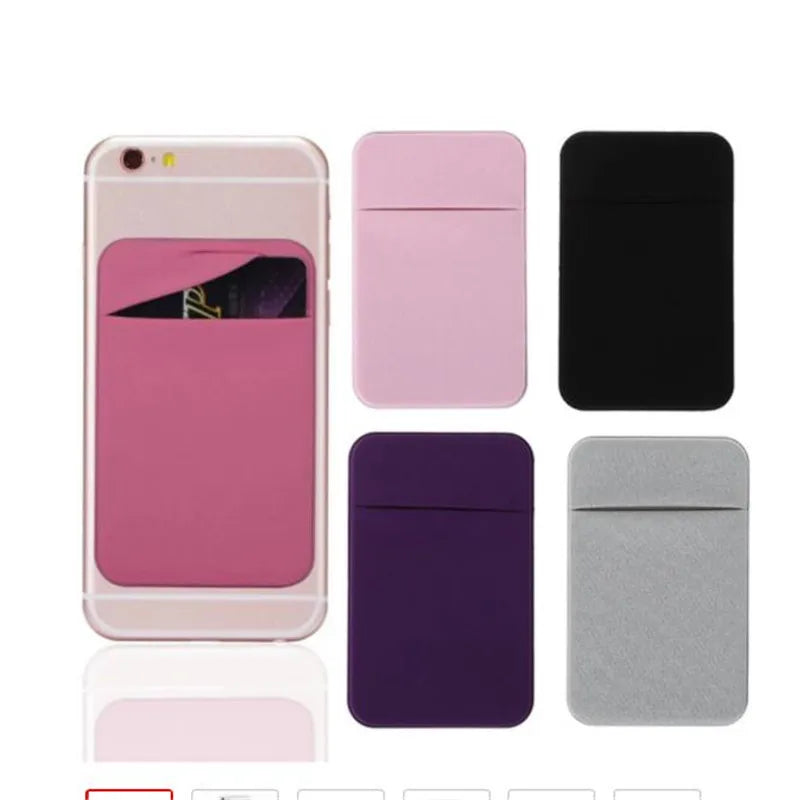 1PC Fashion Elastic Cloth Phone Card Holder | Mobile Wallet Case with Adhesive Sticker for Credit & ID Cards