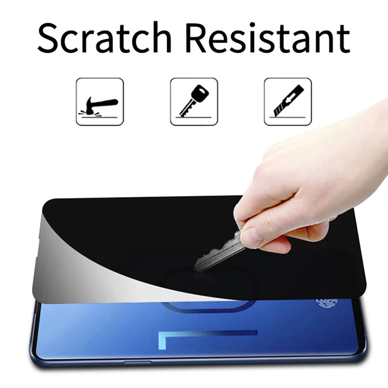 Privacy Tempered Glass for Samsung Galaxy S21 S22 S23 S24 S25 Plus | Anti-Spy Screen Protector with Fingerprint Sensor Support