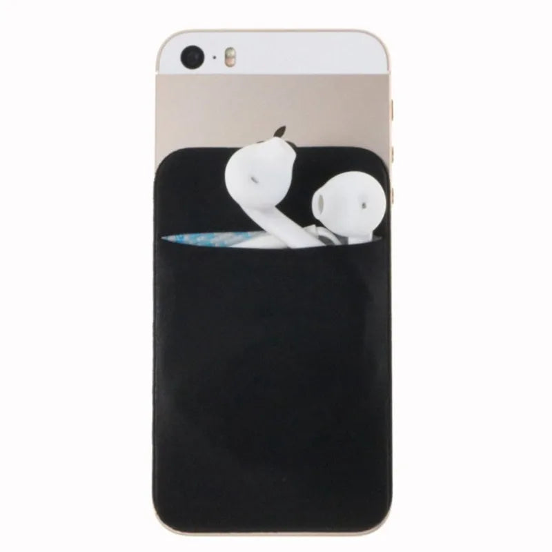 1PC Fashion Elastic Cloth Phone Card Holder | Mobile Wallet Case with Adhesive Sticker for Credit & ID Cards