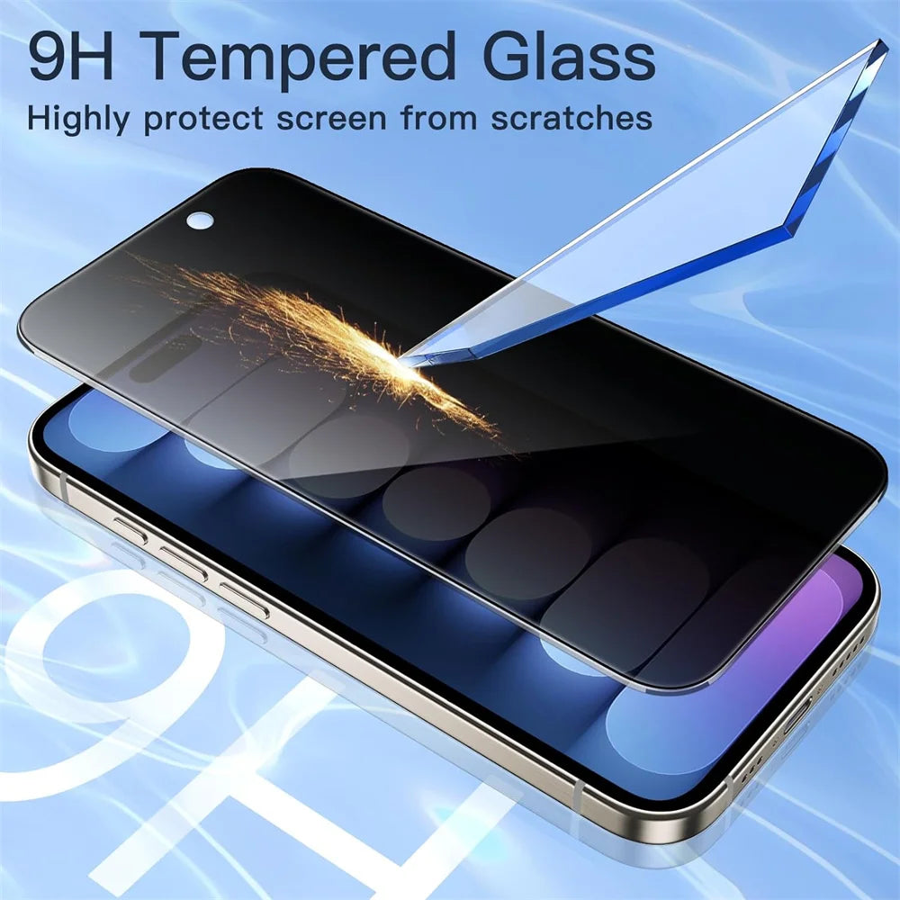 1–4pcs Anti-Spy Privacy Glass – Screen & Camera Protector for iPhone 11–17 Pro Max