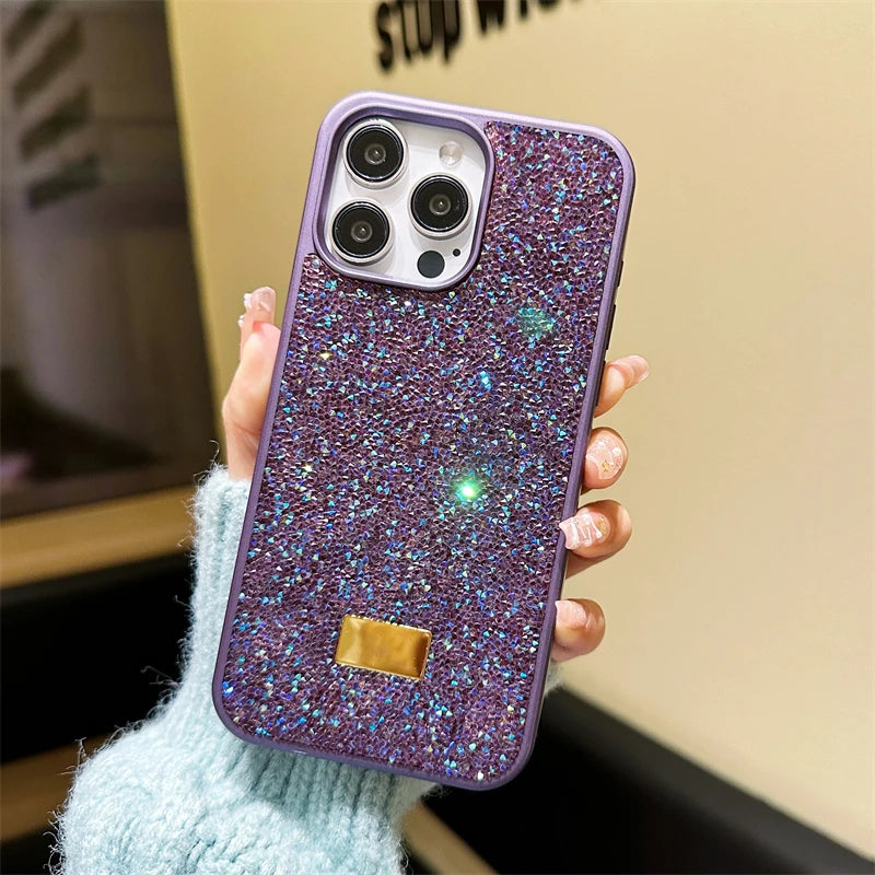Luxury Shiny Diamond Phone Case For iPhone 17 16 15 Pro Max Plus 17Air 16E Star Diamond Soft Rubber Protective Cover