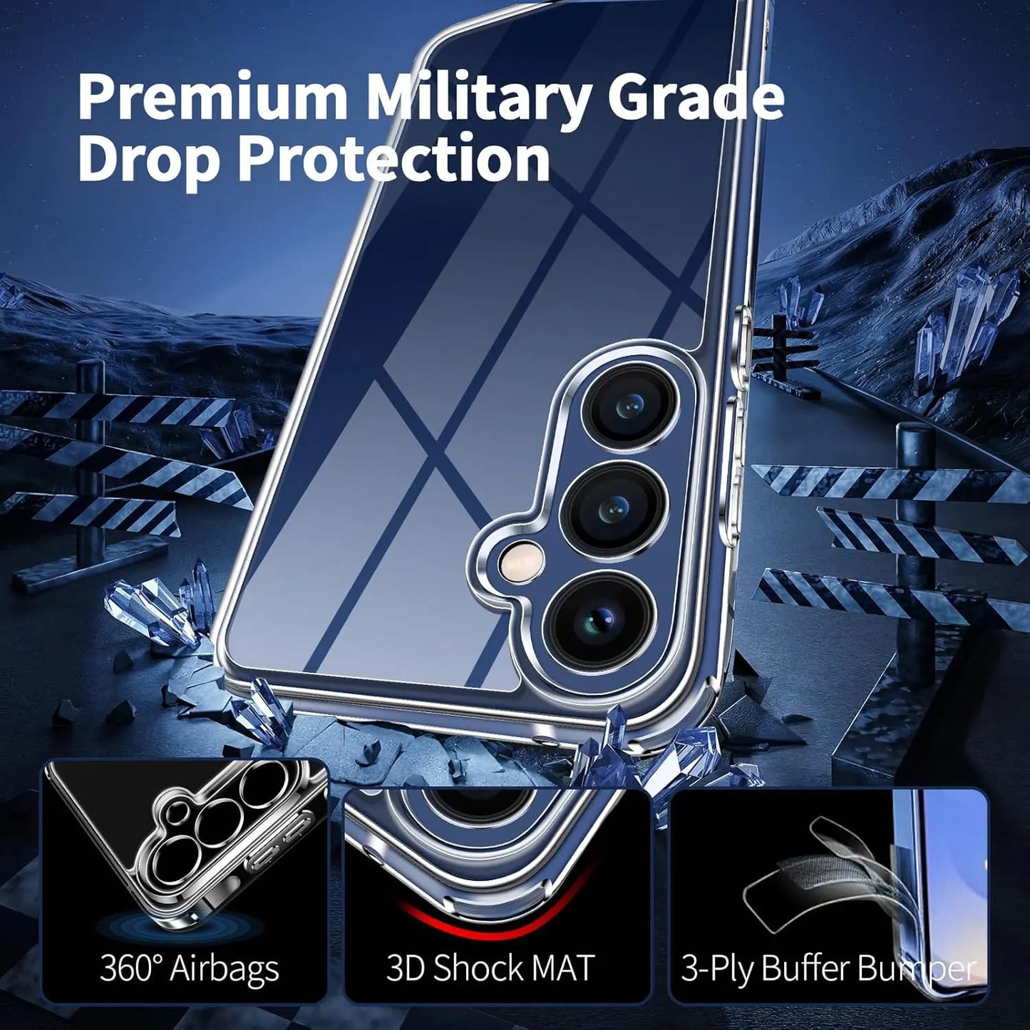 Shockproof Soft Slim Transparent Protective TPU Bumper Case Cover For Samsung S25 Edge S24 S23 FE S22 S21 Ultra S20 Plus Case
