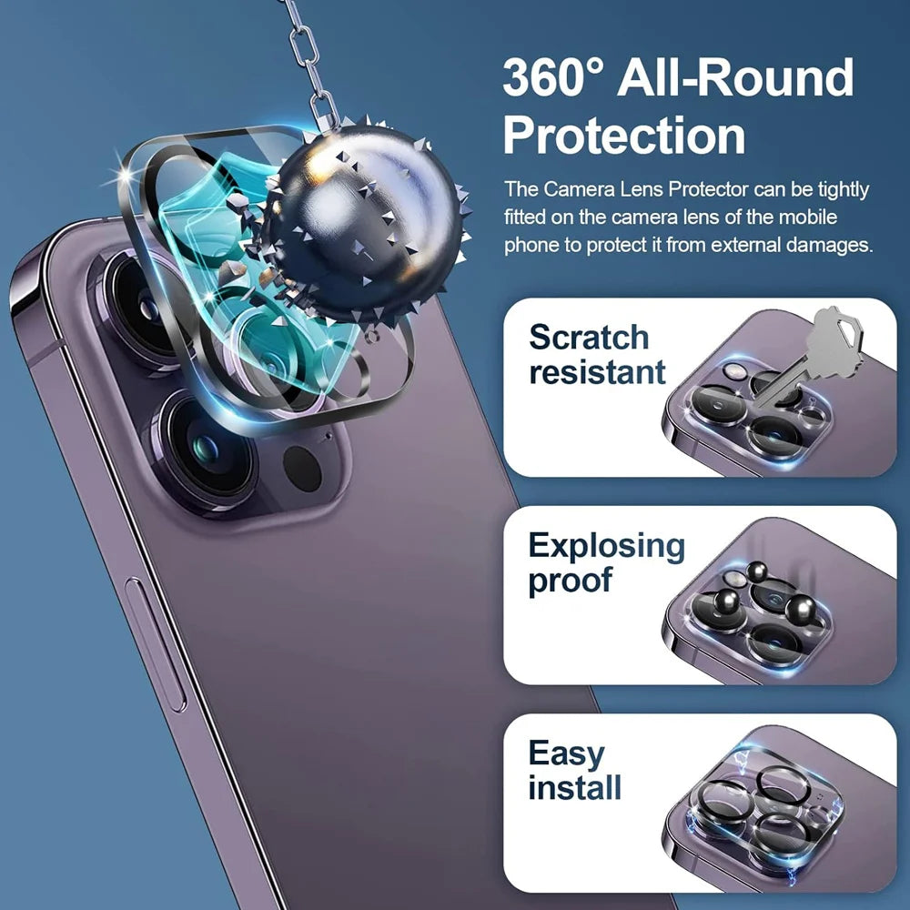 HD Tempered Glass Screen & Camera Lens Protector – iPhone 11–17 Series