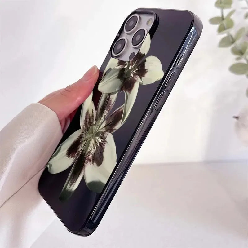 Lily Orchid Flower Print Soft Phone Case For iPhone 16 15 14 13 12 11 Pro Max XS XR X 7 8 Plus SE 2020 2022 Shockproof Cover