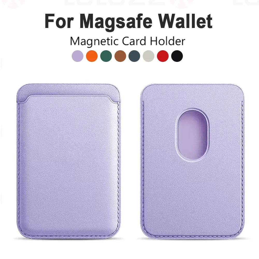 Leather MagaSafe Wallet & Magnetic Case for iPhone & Samsung | Magnet Card Holder Phone Cover