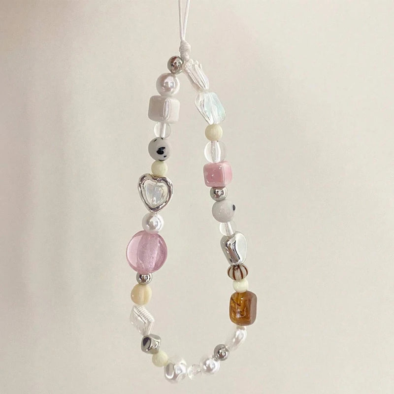 Star Pearl Beaded Phone Charm – Handmade Summer Lanyard Strap