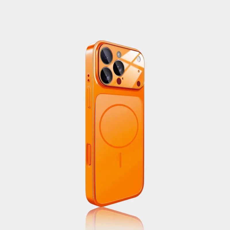 Original Glass Nano Matte Lens Protect Phone Case For iPhone 17 Air 16 15 14 13 Pro Max 17 Pro For Magsafe Wireless Charge Funda