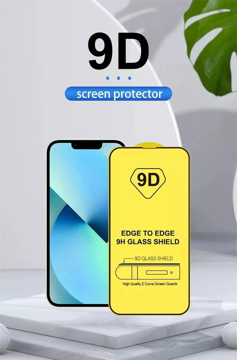 1-4PCS 9D Protective Glass For iPhone 16 15 11 12 13 14 Pro Max 15Plus Screen Protector For iPhone XR X XS MAX Tempered Glass