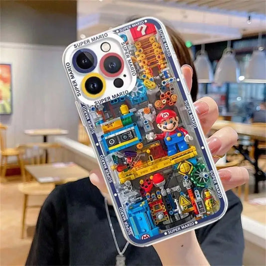 Super Mario Bros Game Case For Iphone 15 Pro Max 16 11 14 13 12 11 Plus Cover Silicone Transparent