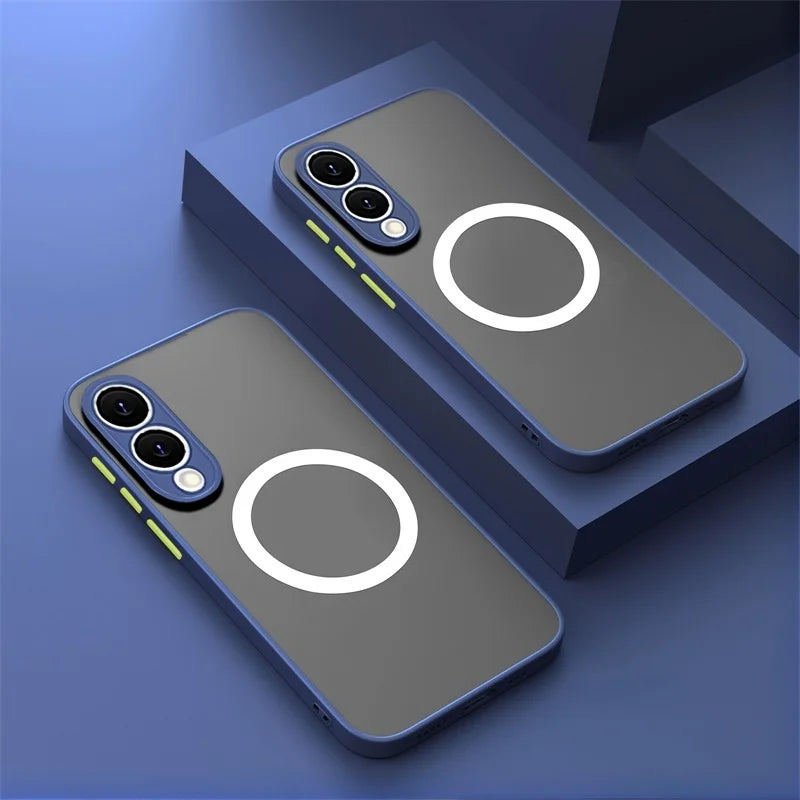 Matte Magnetic Case For Samsung Galaxy S25 Edge S24 Ultra S23+ S22 S21 FE Translucent Cover