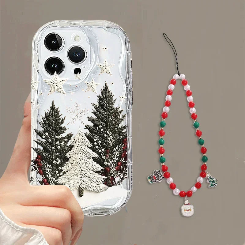 Christmas Tree Chain Phone Case for iPhone 15–16-17 Series | Soft Winter Holiday Cover