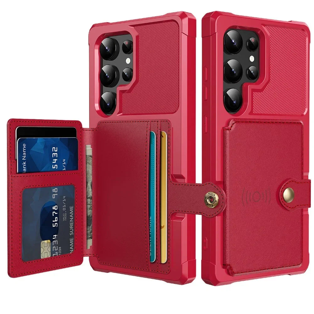 Card Wallet Case for Samsung Galaxy S24 S23 FE S25 S23 Plus S22 S21 Ultra