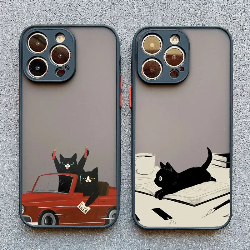 Funny Cat Daily Life Phone Case For iPhone 11 Case iPhone 12 Pro Max Mini 13 Pro Max 7 8 Plus XR XS X Shockproof Covers