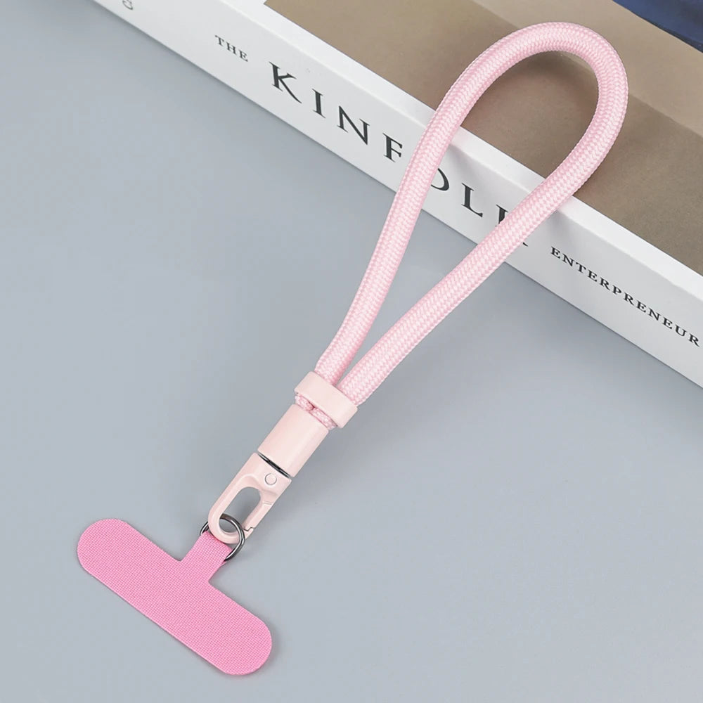 Adjustable Braided Phone Lanyard – Short Detachable Wrist Strap with Patch