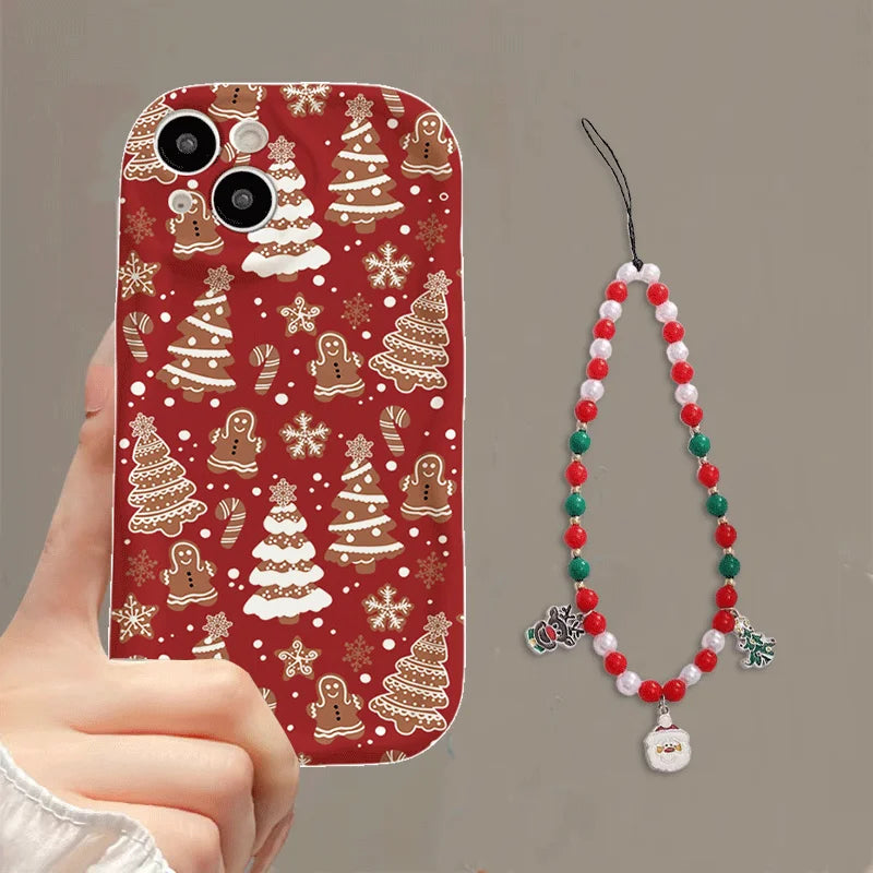 Christmas Tree Chain Phone Case for iPhone 11–14 Series | Soft Winter Holiday Cover