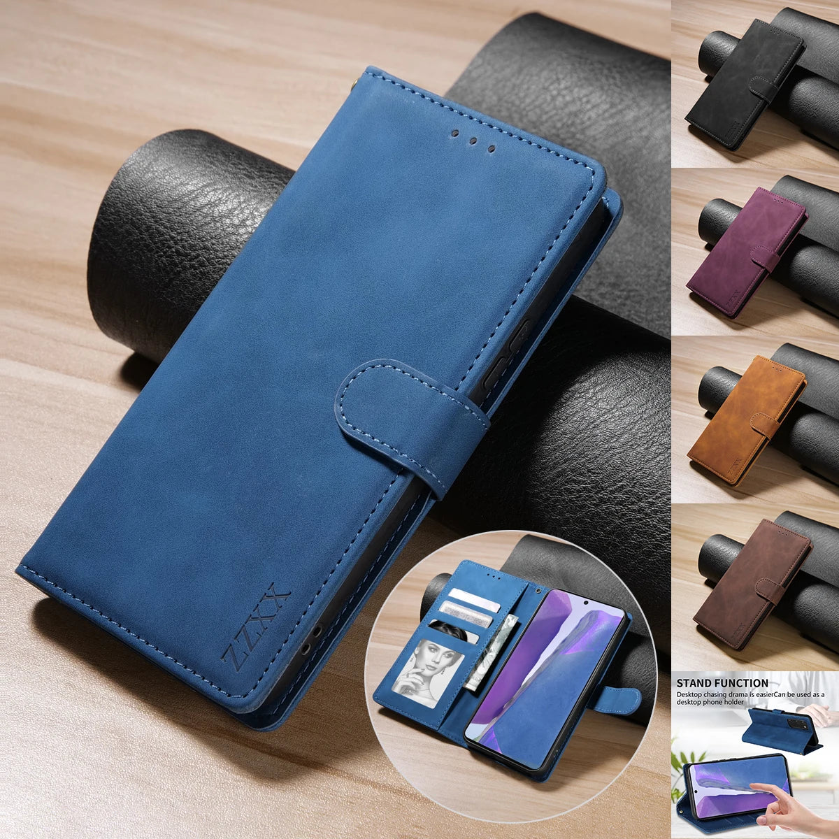 Wallet Magnetic Flip With Card Slot Leather Case For Samsung Galaxy S25 Edge S25 Ultra S24 FE Note 20 10 Lite 10 Plus 9 A36 A56