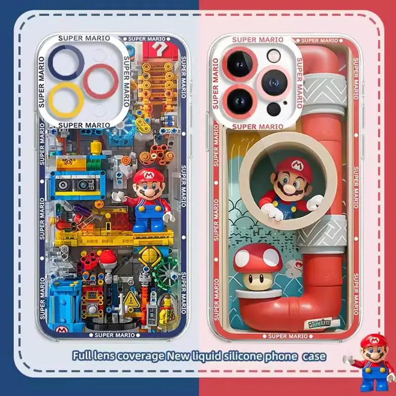 Super Mario Bros Game Case For Iphone 15 Pro Max 16 11 14 13 12 11 Plus Cover Silicone Transparent