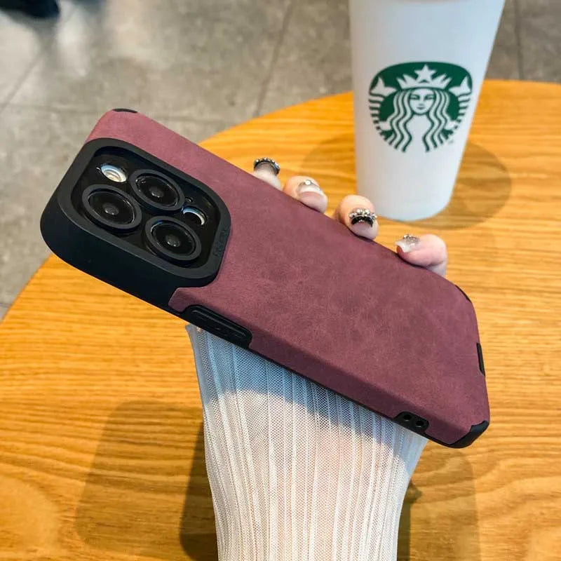 Fashion Phone Case For iPhone 17 Air 16 Pro Max 16 Plus Fur Leather Full Lens Protection Cases Cover